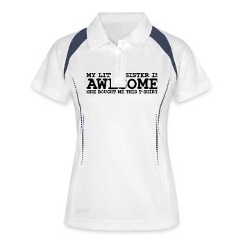 my little sister is awesome - Frauen Polo atmungsaktiv - Weiß/Navy - Vorne