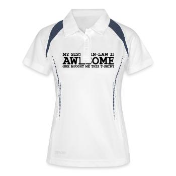 my sister in law is awesome - Polo respirant Femme - blanc/marine - Devant