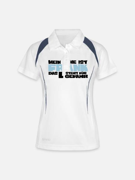 frank - Polo respirant Femme - blanc/marine