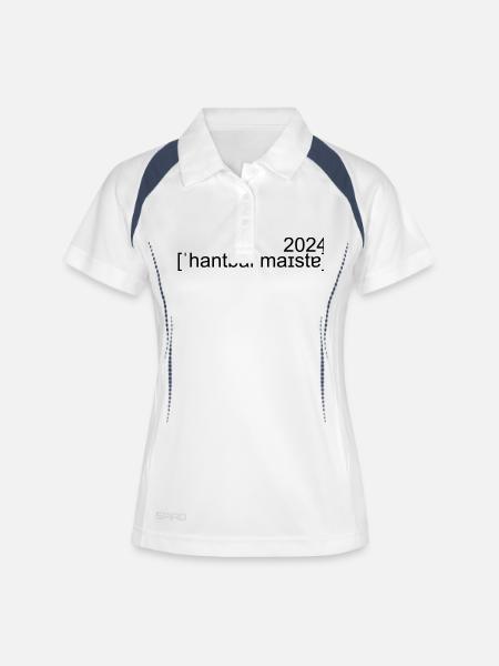 handball champion 2024 phonetic transcription - Women's Polo breathable - white/navy