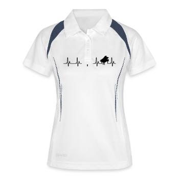 Instrument de musique piano battements cardiaques - Polo respirant Femme - blanc/marine - Devant
