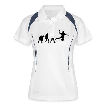 handball evolution - Frauen Polo atmungsaktiv - Weiß/Navy - Vorne