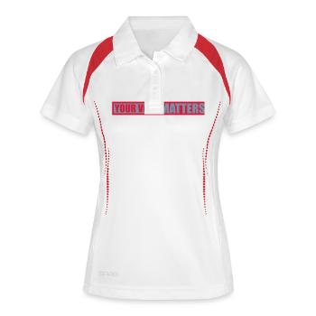 votre vote compte citation - Polo respirant Femme - blanc/marine - Devant