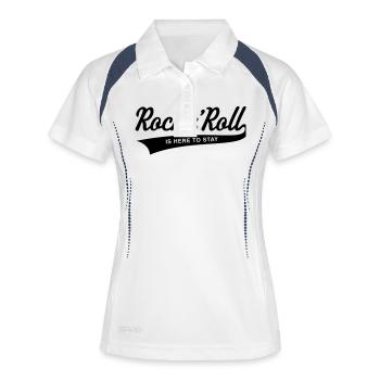 Rock 'n' Roll Is Here To Stay (Musik) - Frauen Polo atmungsaktiv - Weiß/Navy - Vorne
