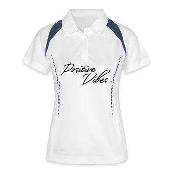 Ondes positives - Polo respirant Femme - blanc/marine - Devant