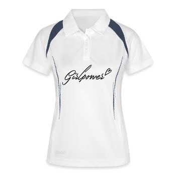Le pouvoir des filles - Polo respirant Femme - blanc/marine - Devant