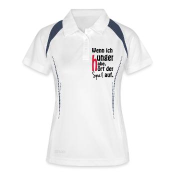 Wenn ich hunger habe, hört der Spaß auf. - Frauen Polo atmungsaktiv - Weiß/Navy - Vorne