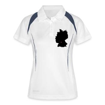 Allemagne Stuttgart Würzburg - Polo respirant Femme - blanc/marine - Devant