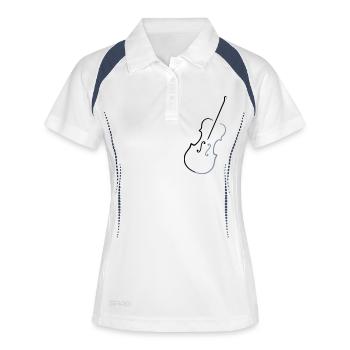 Geige 2 zweifarbig - Frauen Polo atmungsaktiv - Weiß/Navy - Vorne