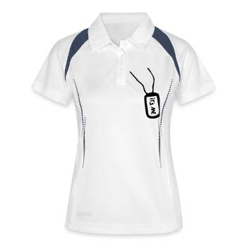 plaque militaire its me - Polo respirant Femme - blanc/marine - Devant