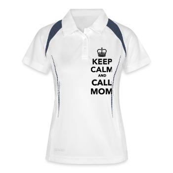 Keep calm and call Mom - Polo respirant Femme - blanc/marine - Devant