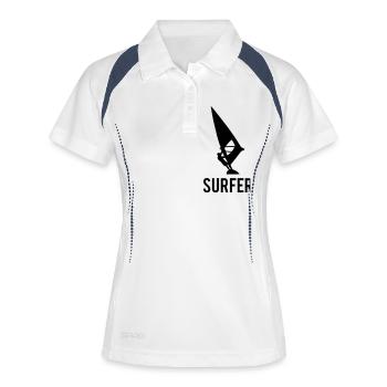Wind Surfer - Frauen Polo atmungsaktiv - Weiß/Navy - Vorne