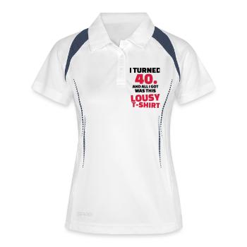 40 Anniversaire - Polo respirant Femme - blanc/marine - Devant