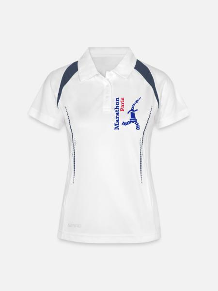 paris_marathon_eiffeltour - Women's Polo breathable - white/navy