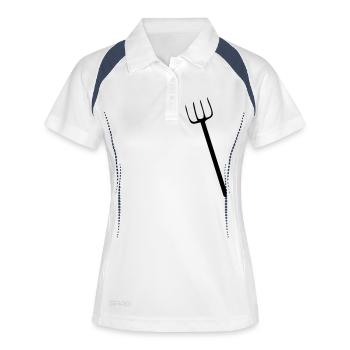 Mistgabel - Frauen Polo atmungsaktiv - Weiß/Navy - Vorne