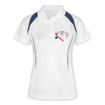 Der Tank ist leer. - Frauen Polo atmungsaktiv - Weiß/Navy - Vorne
