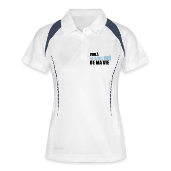 voilà la femme de ma vie - Polo respirant Femme - blanc/marine - Devant