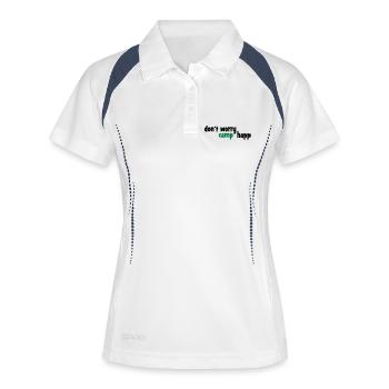 camping - Frauen Polo atmungsaktiv - Weiß/Navy - Vorne