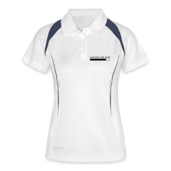 waiting for death - Frauen Polo atmungsaktiv - Weiß/Navy - Vorne