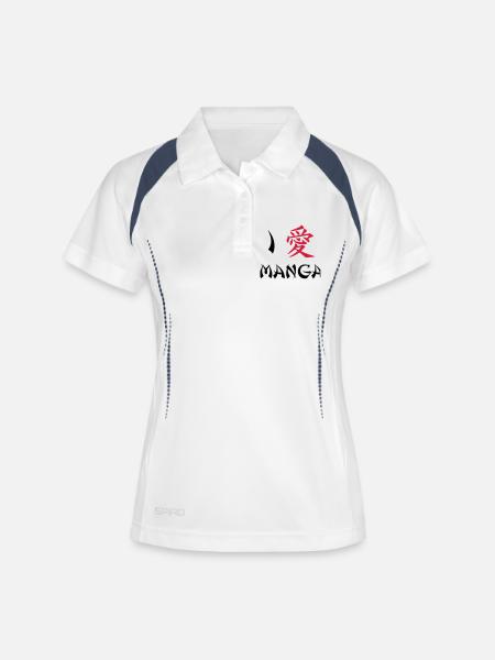 I love manga - Women's Polo breathable - white/navy