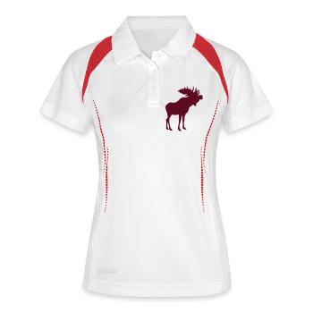 Elch - Frauen Polo atmungsaktiv - Weiß/Navy - Vorne