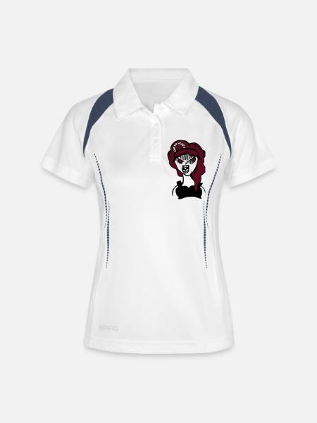 Fille en colère - Polo respirant Femme - blanc/marine
