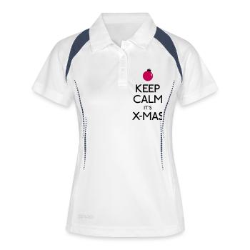 keep calm x-mas - Polo respirant Femme - blanc/marine - Devant