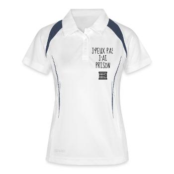 gardien de prison / surveillant / police / juge - Polo respirant Femme - blanc/marine - Devant