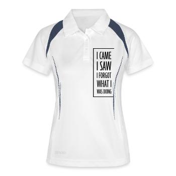 I came saw forget - Frauen Polo atmungsaktiv - Weiß/Navy - Vorne