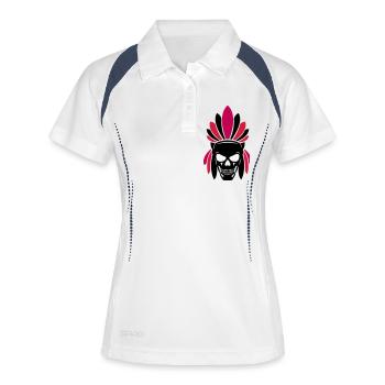 Crâne indien - Polo respirant Femme - blanc/marine - Devant