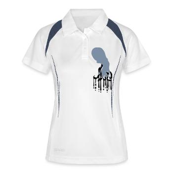Tentakel Oktopus Tinte Tropfen Graffiti Spray Cool - Frauen Polo atmungsaktiv - Weiß/Navy - Vorne