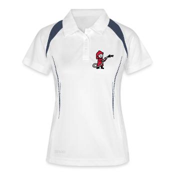 Pompier - Polo respirant Femme - blanc/marine - Devant