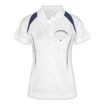 Paragliding / Paraglider - Frauen Polo atmungsaktiv - Weiß/Navy - Vorne