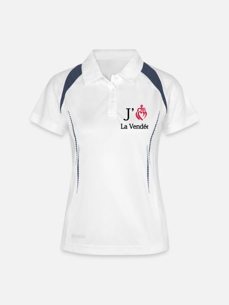 j'aime la Vendée - Polo respirant Femme - blanc/marine