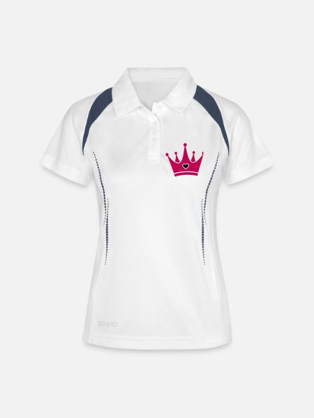 Crown with heart diamond - Women's Polo breathable - white/navy