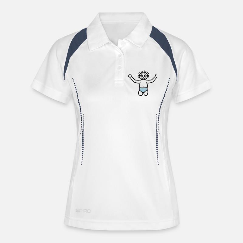 Toddler with diaper - V2 - Women's Polo breathable - white/navy