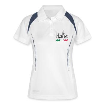 Italia Flagge - Frauen Polo atmungsaktiv - Weiß/Navy - Vorne