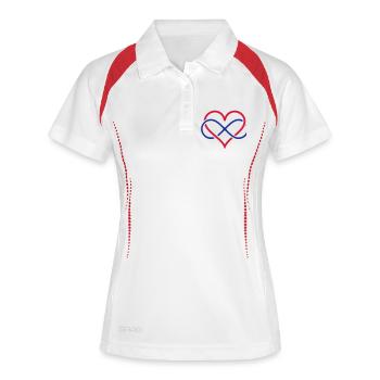 Coeur Infinity Motif / concepteur - Polo respirant Femme - blanc/marine - Devant