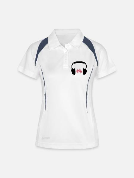 headphones - Women's Polo breathable - white/navy
