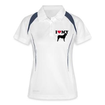 Mastiff - Frauen Polo atmungsaktiv - Weiß/Navy - Vorne