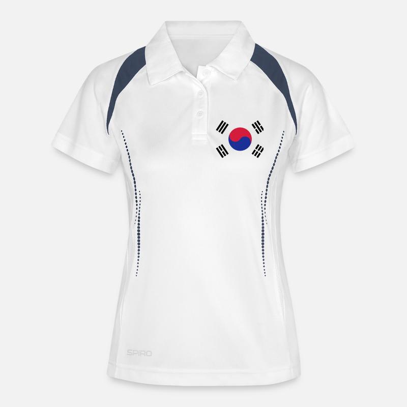 Korea flag - Women's Polo breathable - white/navy