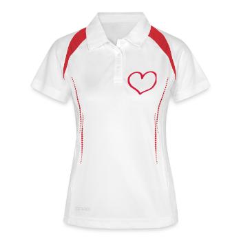 amour - Polo respirant Femme - blanc/marine - Devant