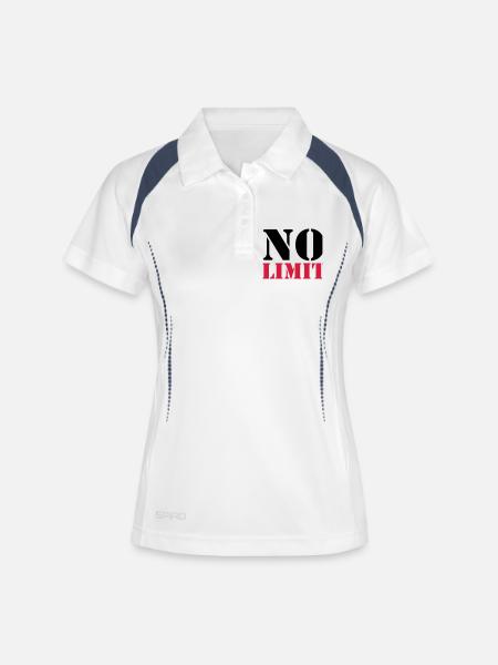 No Limit - Polo respirant Femme - blanc/marine