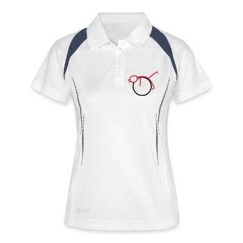 Physiotherapie - Gymnastik - V2 - Frauen Polo atmungsaktiv - Weiß/Navy - Vorne