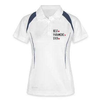 ambulancier - Polo respirant Femme - blanc/marine - Devant