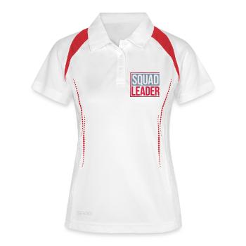 Anführer Team Squad Leader - Frauen Polo atmungsaktiv - Weiß/Navy - Vorne