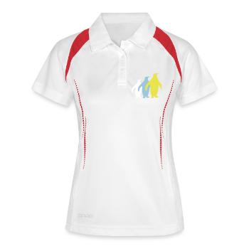3 Penguins Silhouettes Three Friends Team Row - Women's Polo breathable - white/navy - Front