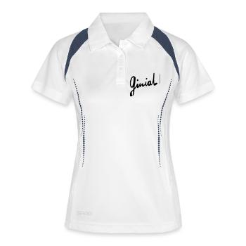 Ginial - Frauen Polo atmungsaktiv - Weiß/Navy - Vorne