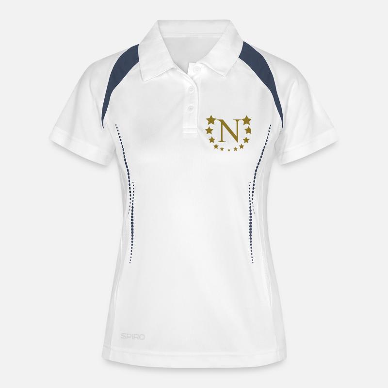N - Women's Polo breathable - white/navy