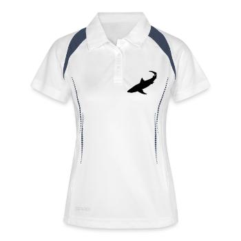 Shark - Hai - Frauen Polo atmungsaktiv - Weiß/Navy - Vorne